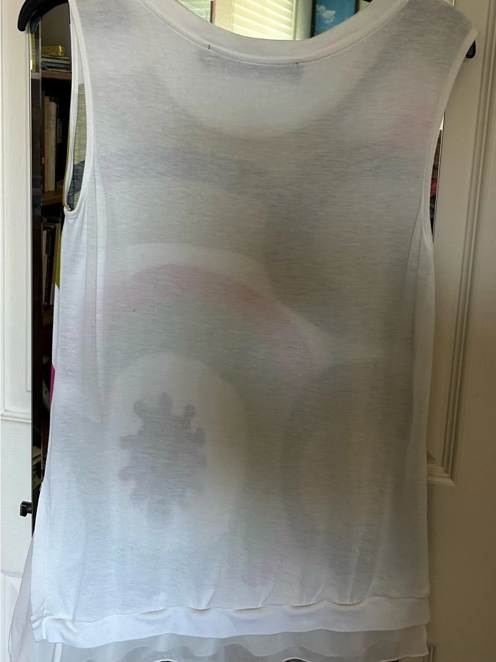 Desigual Graphic Tank Top - White, Olive, Black - Picture 4 of 4